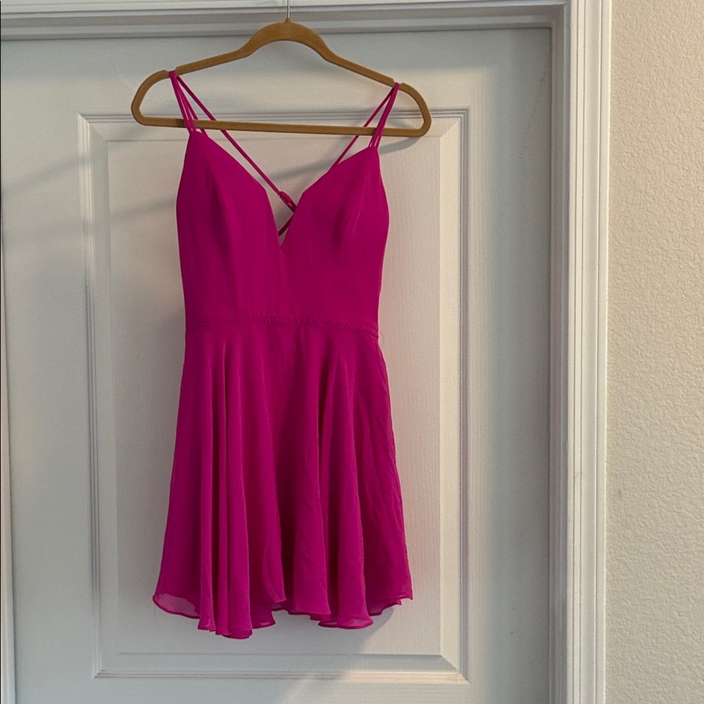 Vibrant Pink Strappy Dress by Bebe